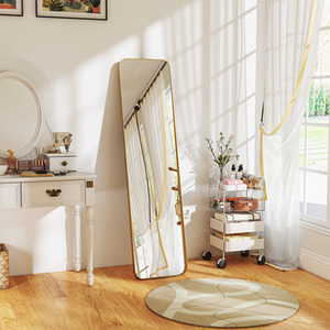 HOMCOM Rectangular Full Length Mirror for Bedroom Gold Tone