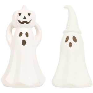 Spooky Ceramic Ghost LED Tealight Holder