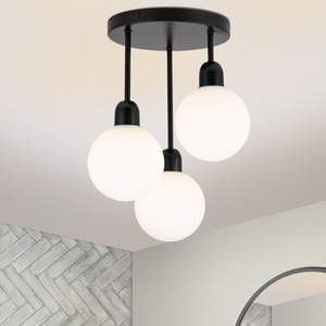 COSYLYTE Broome Bathroom 3 Light Glass Ceiling Light