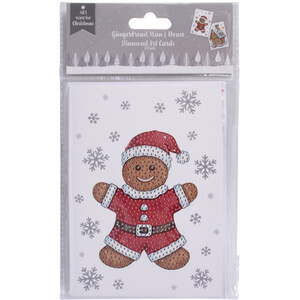 Pack of 2 Gingerbread and Tree Diamond Cards