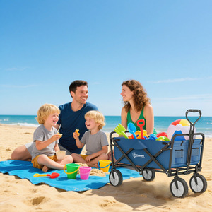 Outsunny Folding Outdoor Storage Bag with Telescopic Handle