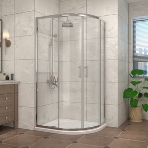 Offset Quadrant Shower Enclosure Sliding Door Chrome 90cm Wide