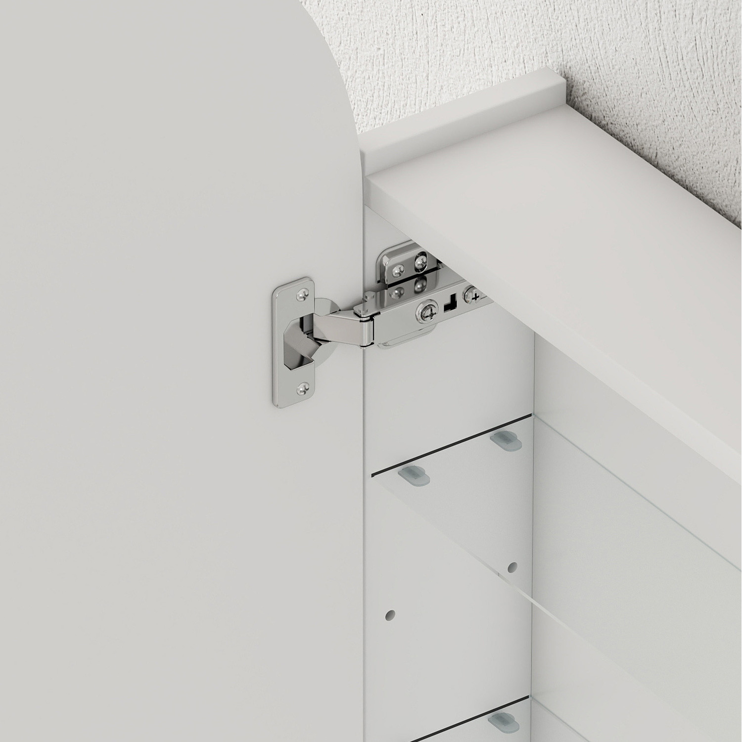 Homcom Bathroom Mirror Cabinet With Adjustable Glass Shelves - White