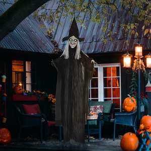 HOMCOM Standing Prop Life Size with Light Up Eyes Talking Sound