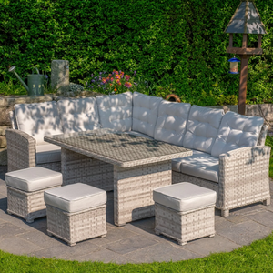 Grey Abrihome Outdoor 8-seater Garden Corner Sofa Set shot 10654819