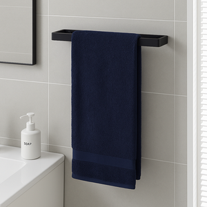 Wall Mounted Black Rectangle Towel Holder 40cm