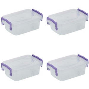 URBNLIVING Set of 5 Food Safe Plastic Storage Boxes with Lids