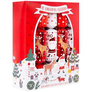Pack of 10 Santa and Yelpers Christmas Crackers