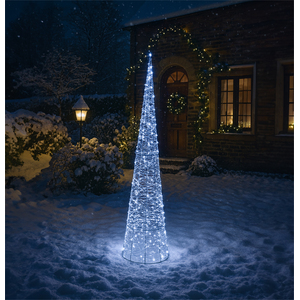 Xmas Haus 32X32X150cm Silver Tower Tree 350W Microled 5M Lea