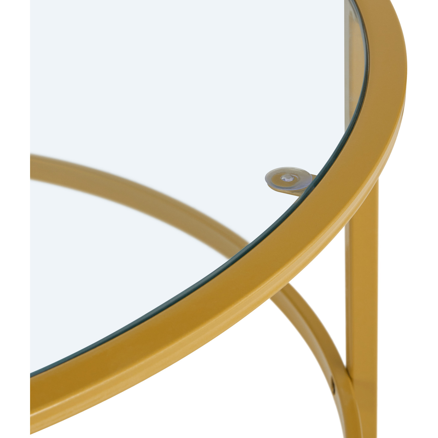 Round Coffee Table With Tempered Glass Top - Gold