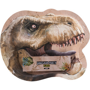 Pack of 8 Dinosaur Party Head Plates