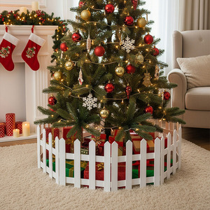 Wooden Christmas Tree Picket Fence for Holiday Decoration