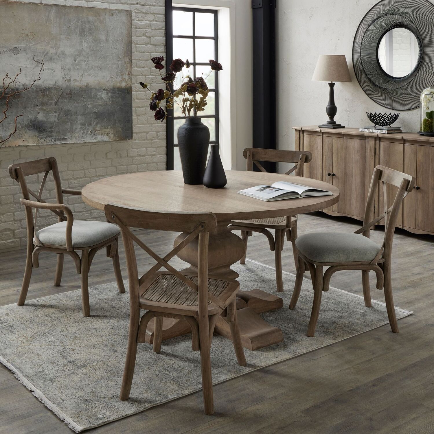Copgrove Round Pedestal Dining Table - Brown