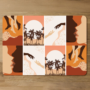 Abstract  floral collages, landscape scenes Designer Placemat Set