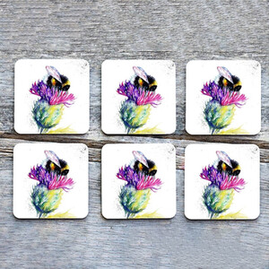Bee and Thistle Coasters