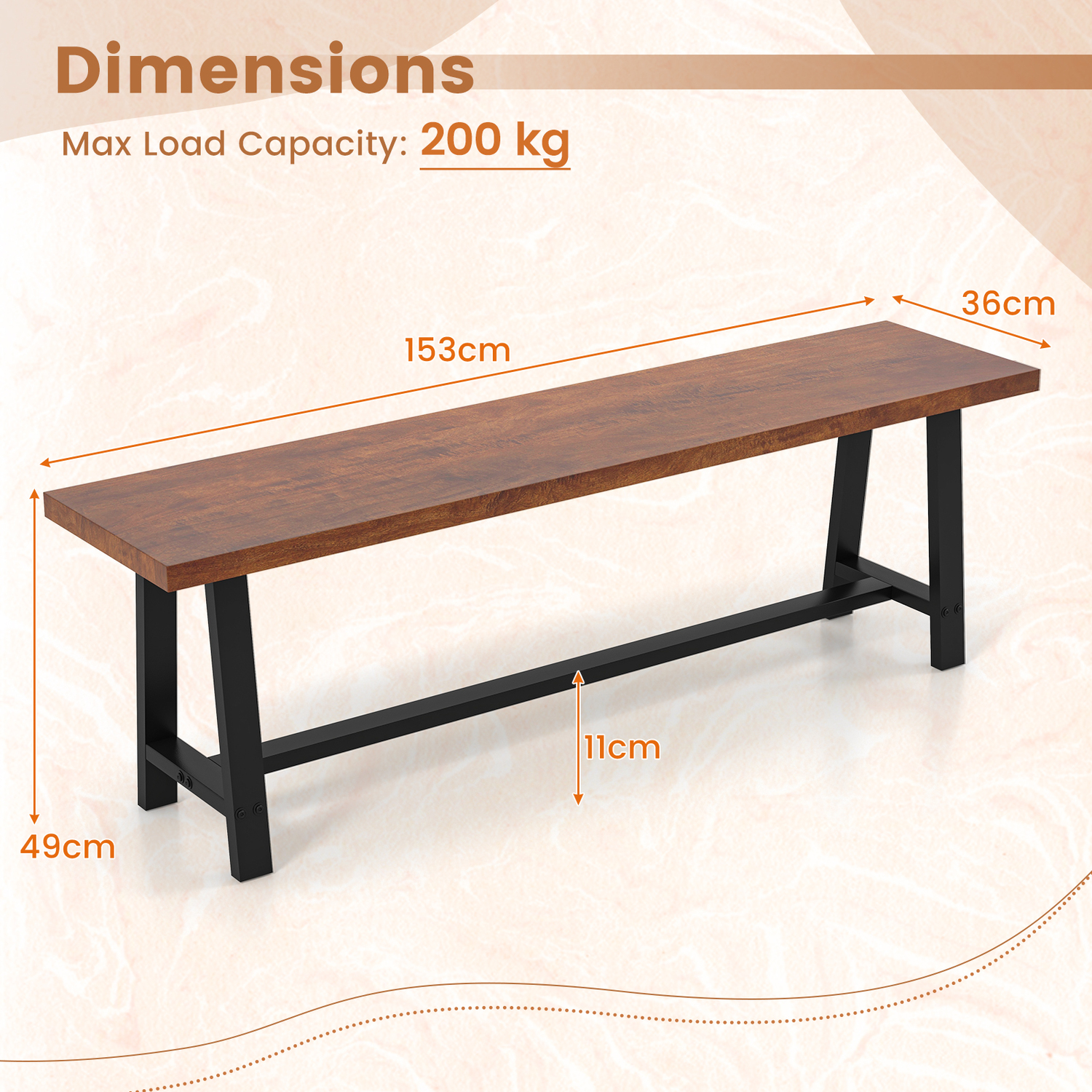 3 Person Entryway Shoe Bench - Brown
