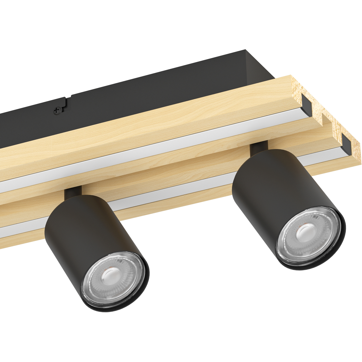 Eglo Gesteira Led Warm White 4-light Spotlight Black And Brown - Black