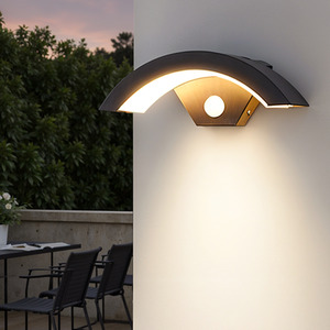Modern LED Curved Induction Wall Light Outdoor Light