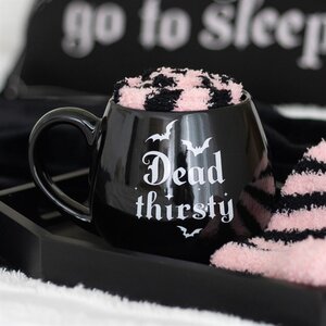 Dead Thirsty Mug  Socks Set Quirky Gothic Tea Gift