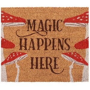 Magic Happens Here Mushroom Doormat Enchanting Porch Welcome