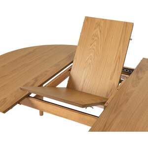 Novi Sad Round Extending Dining Table Natural Oak Veneer