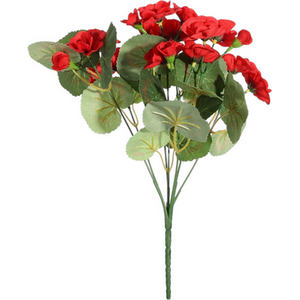 Artificial Geranium Bush 7 Stems 30cm