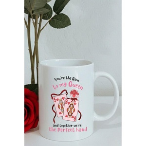 Romantic King Queen Ceramic Mug Valentines Love Gift