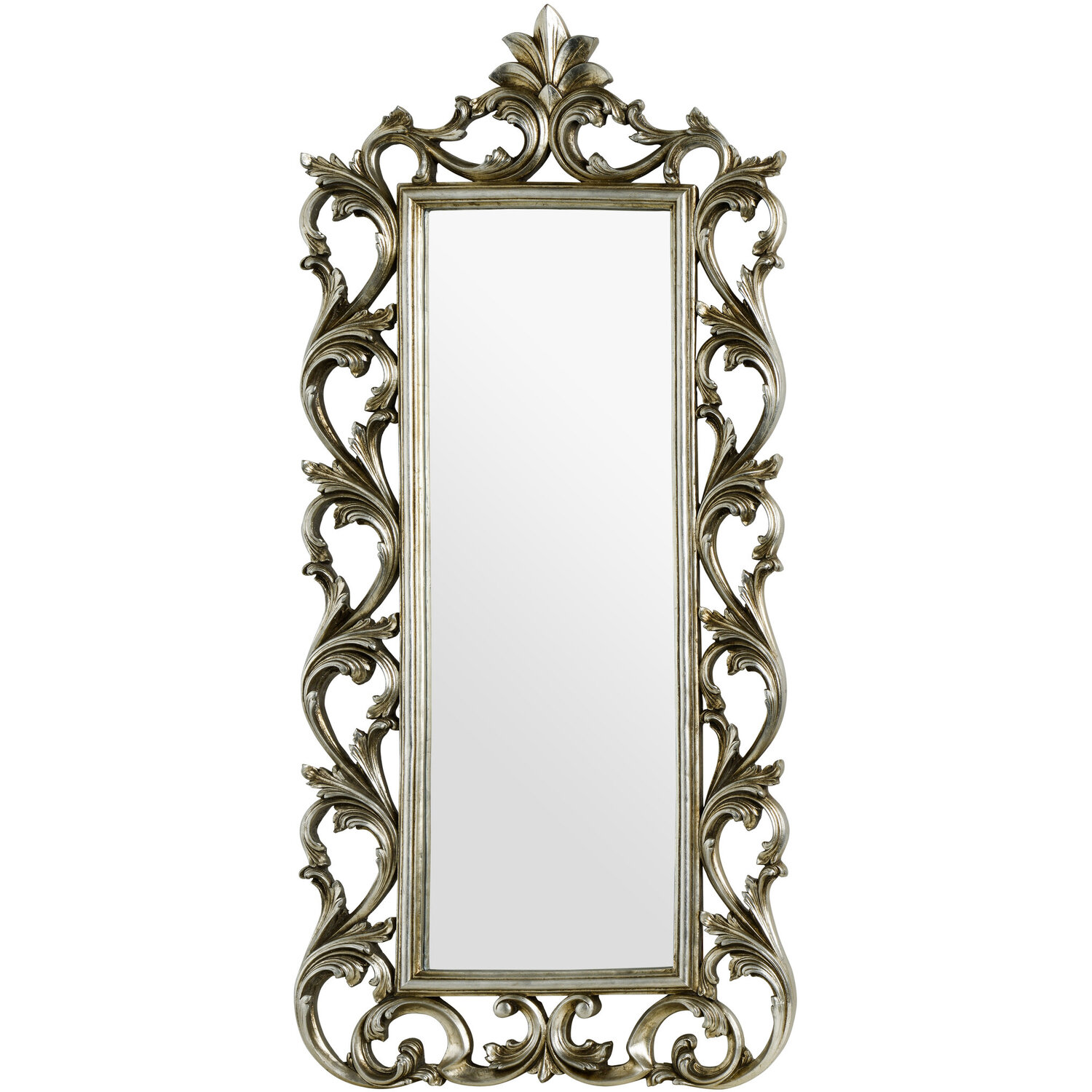Kensington Townhouse Brown And White Genuine Cowhide Wall Mirror - Silver