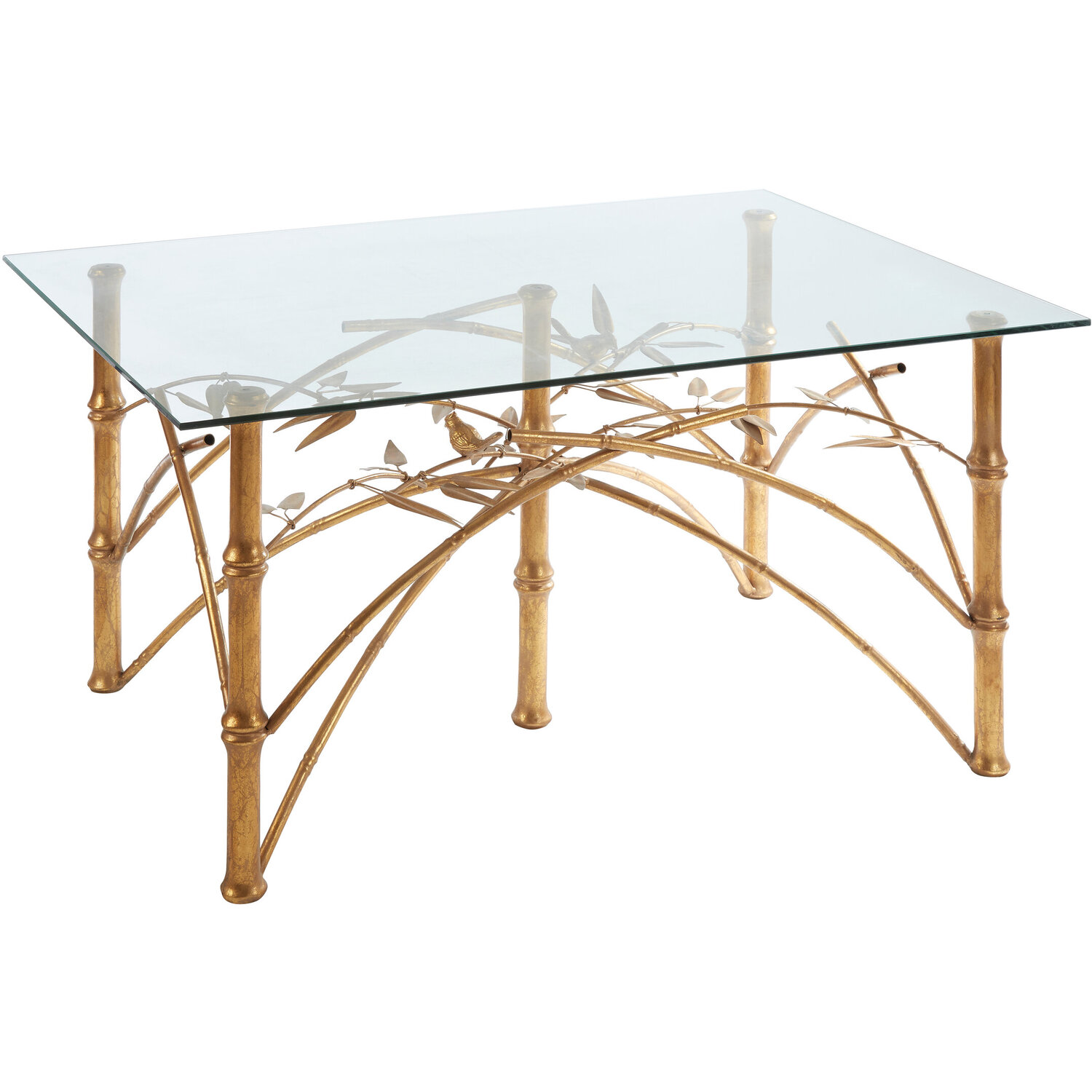 Zariah Table With Bamboo Design Legs - Gold