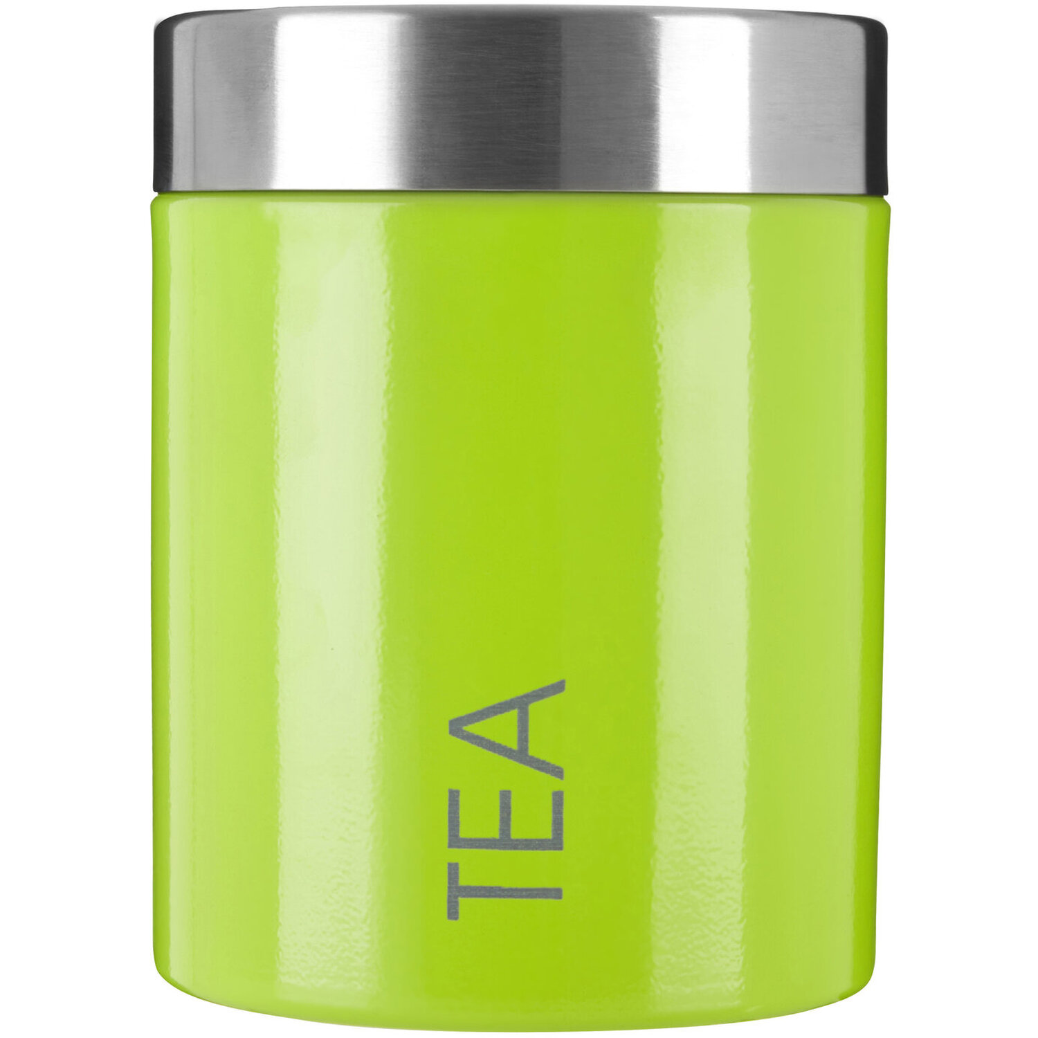 Lime Green Enamel Tea Canister - Green