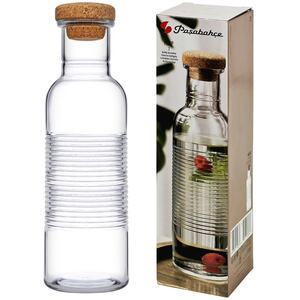 Pasabahce Glass Storage Bottles With Cork Lid - Clear - Set of 2