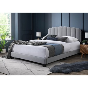 Lunar Grey Velvet Bed Frame - Kingsize