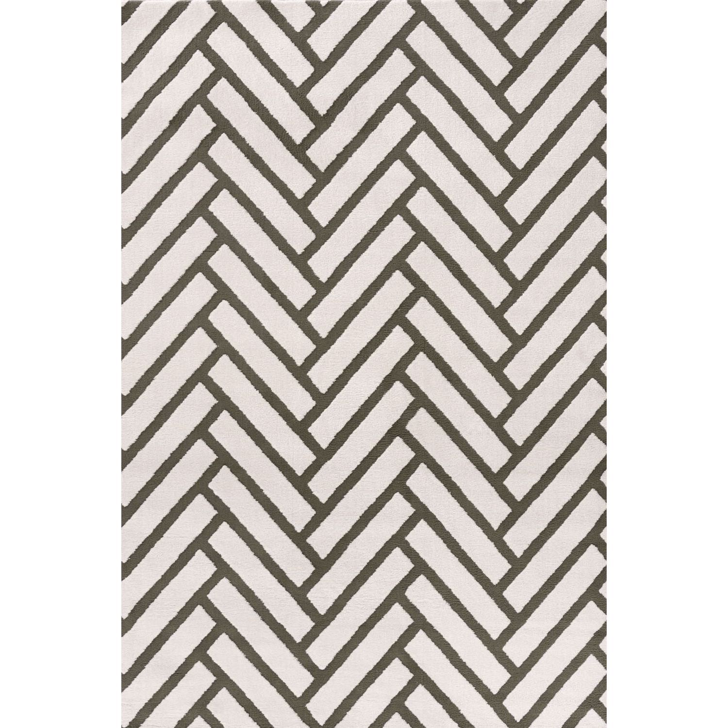 B&Q - Loft Olive And Ivory Herringbone Living Room Area Rug And Runners Soft Pile - Image 3