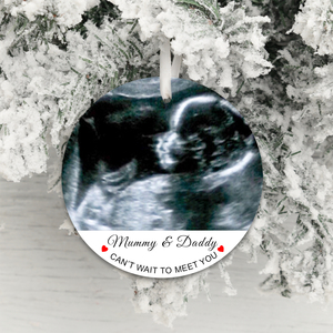 Personalised Can't Wait To Meet You Baby Scan Decoration