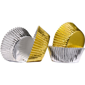 Diva Silver And Gold 60 Piece Medium Cupcake Cases