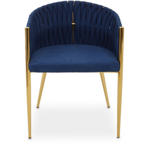 Gilden Blue Dining Chair With Woven Back
