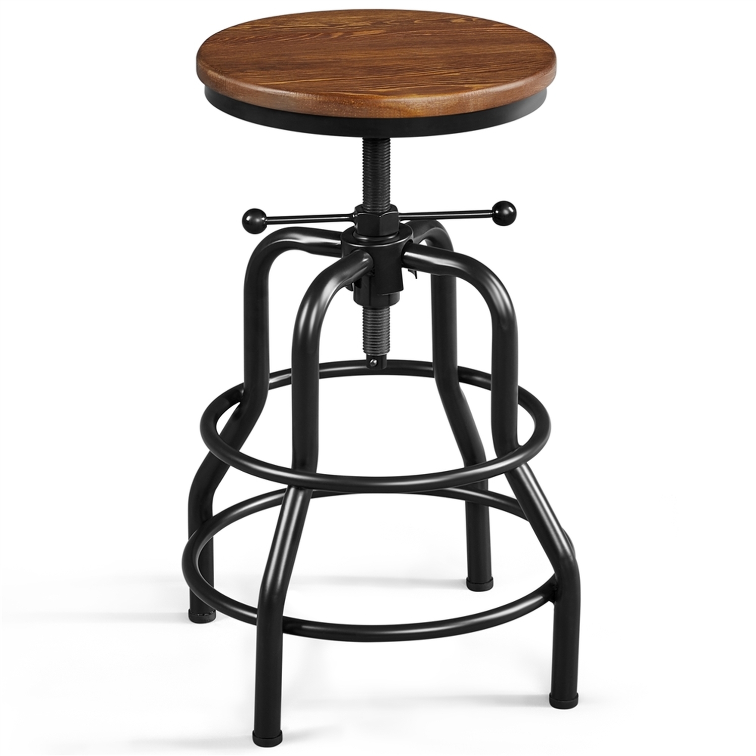 Rustic Swivel Bar Stool For Kitchen - Brown