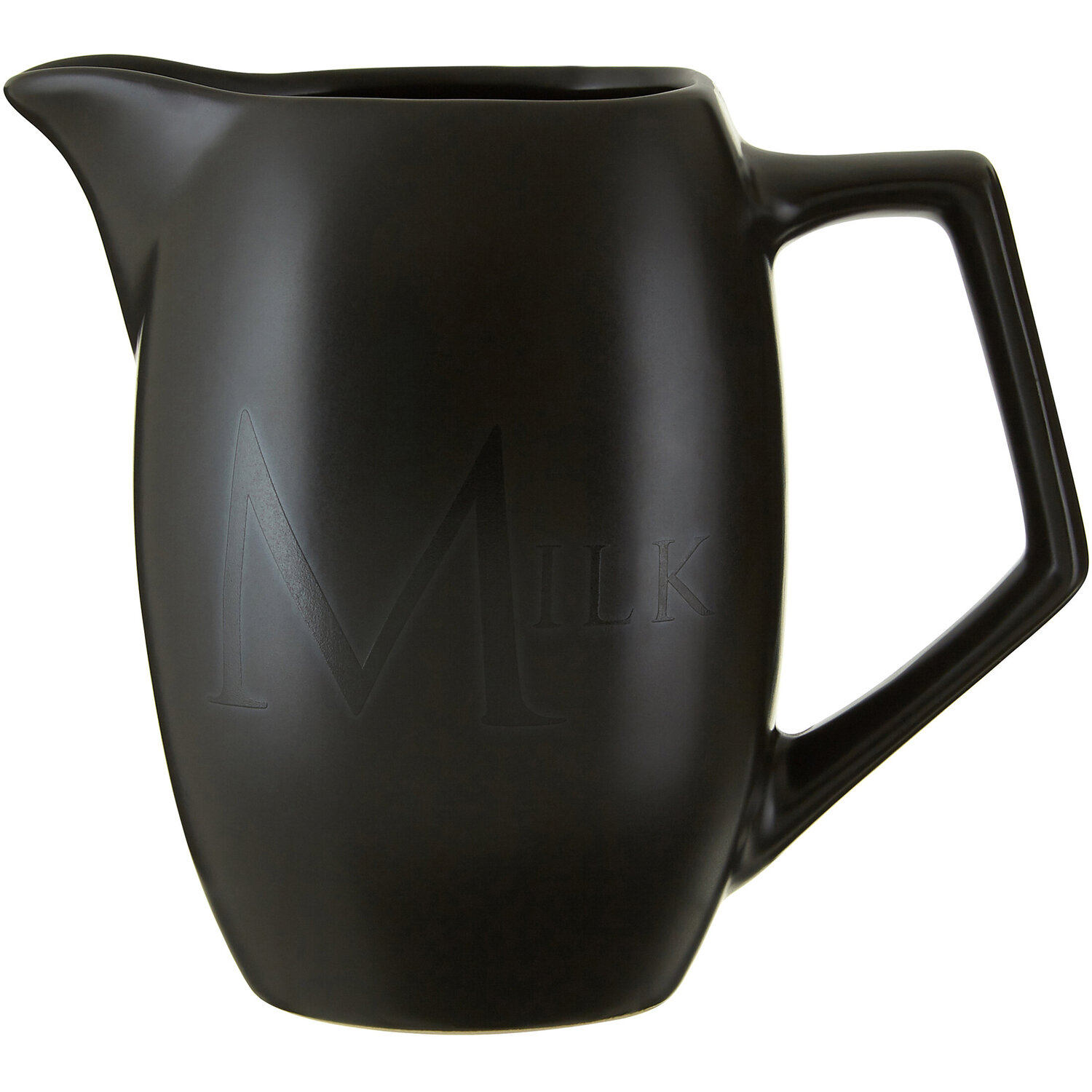 Image of Black Text Milk Jug - Black