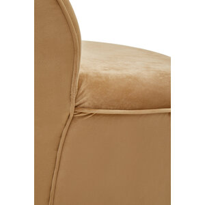 Kids Tamra Gold Beige Velvet Chair with Gold Base