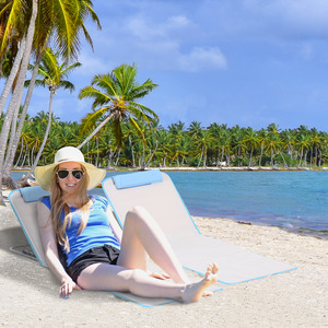 White Outsunny Set Of 2 Beach Mat Seat shot 15288859