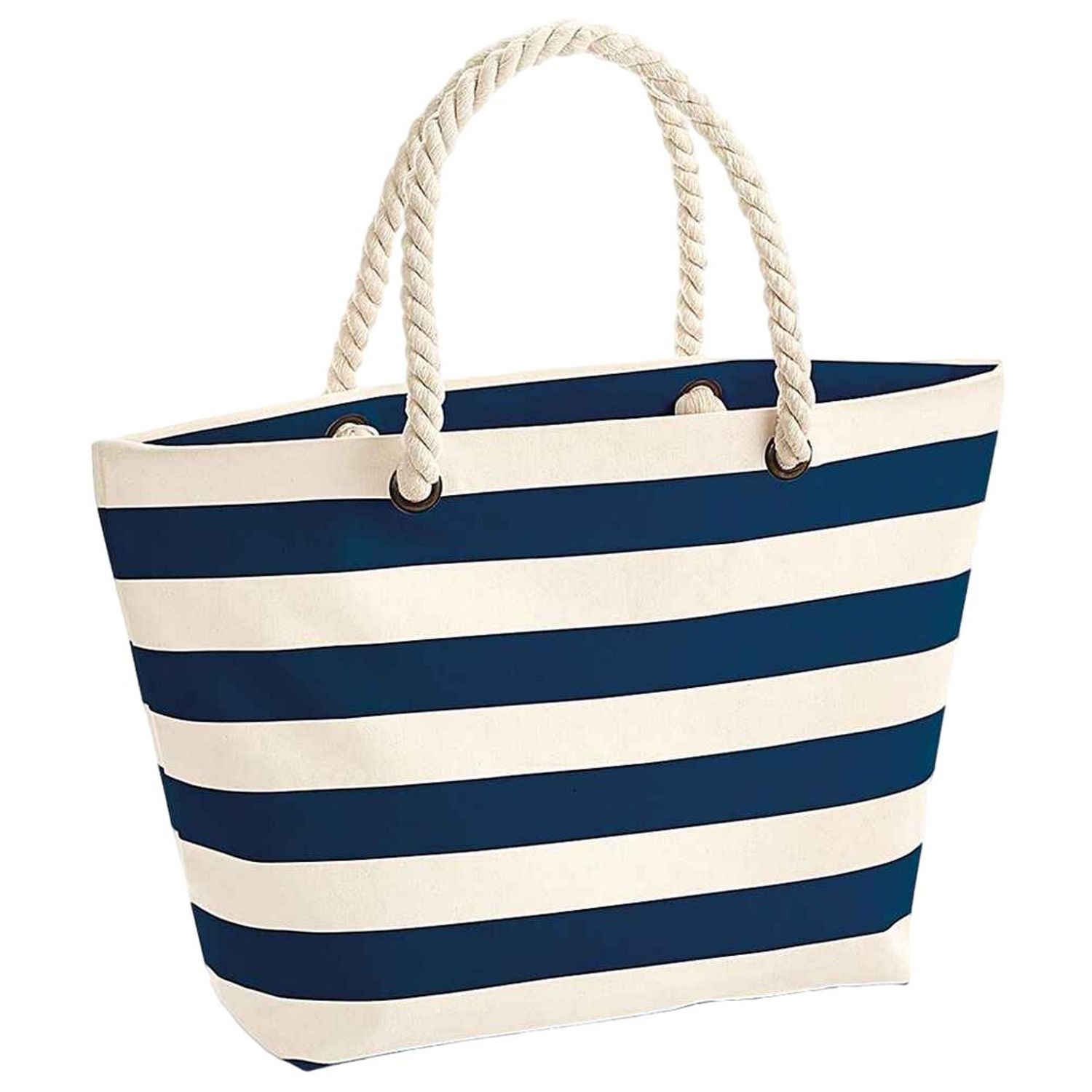 Westford Mill Nautical Tote Bag - Natural/Navy