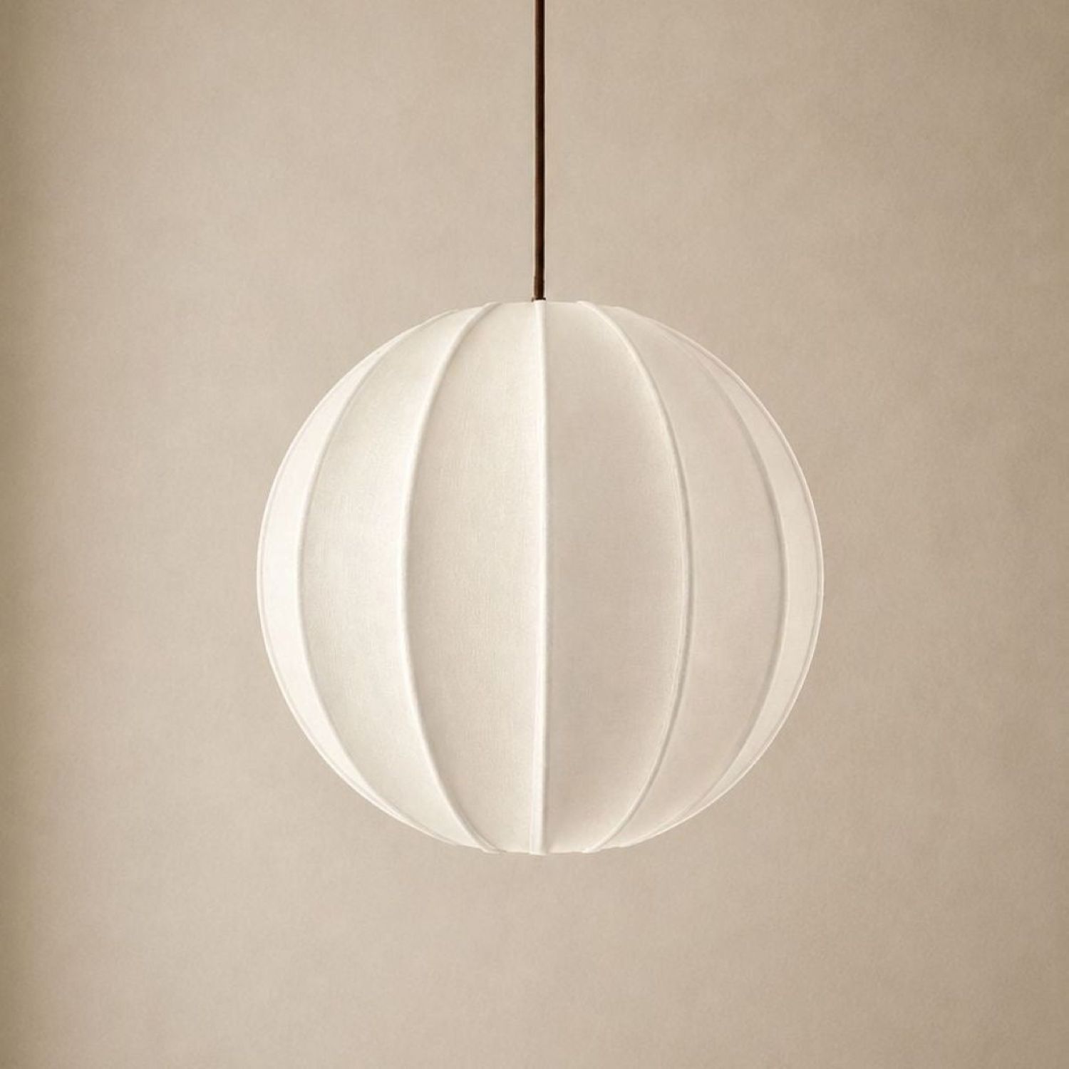 Cgc Lighting Cgc Anica White Round Globe Stretched Fine Cotton Fabric Lampshade - White - Image 2