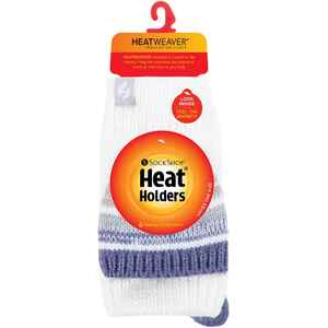 Ladies Striped Fleece Lined Thermal Knitted Converter Mitten Gloves