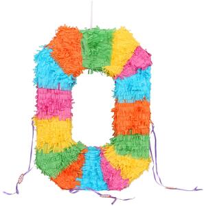 Pinatas Number 0 Cardboard Pinata - W35cm x D7.5cm x H50cm - Multi