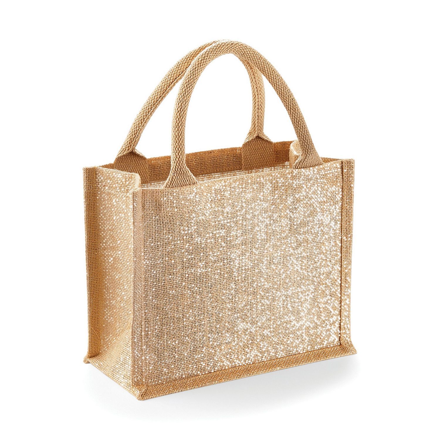 Westford Mill Shimmer Jute Mini Gift Bag (Pack Of 2) - Natural Gold