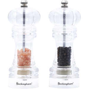 Buckingham Clear Acrylic Salt & Pepper Mill Set 16 cm