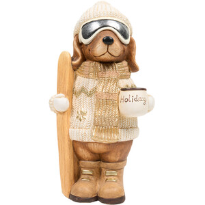 Cosy Skiing Snowdog Decoration