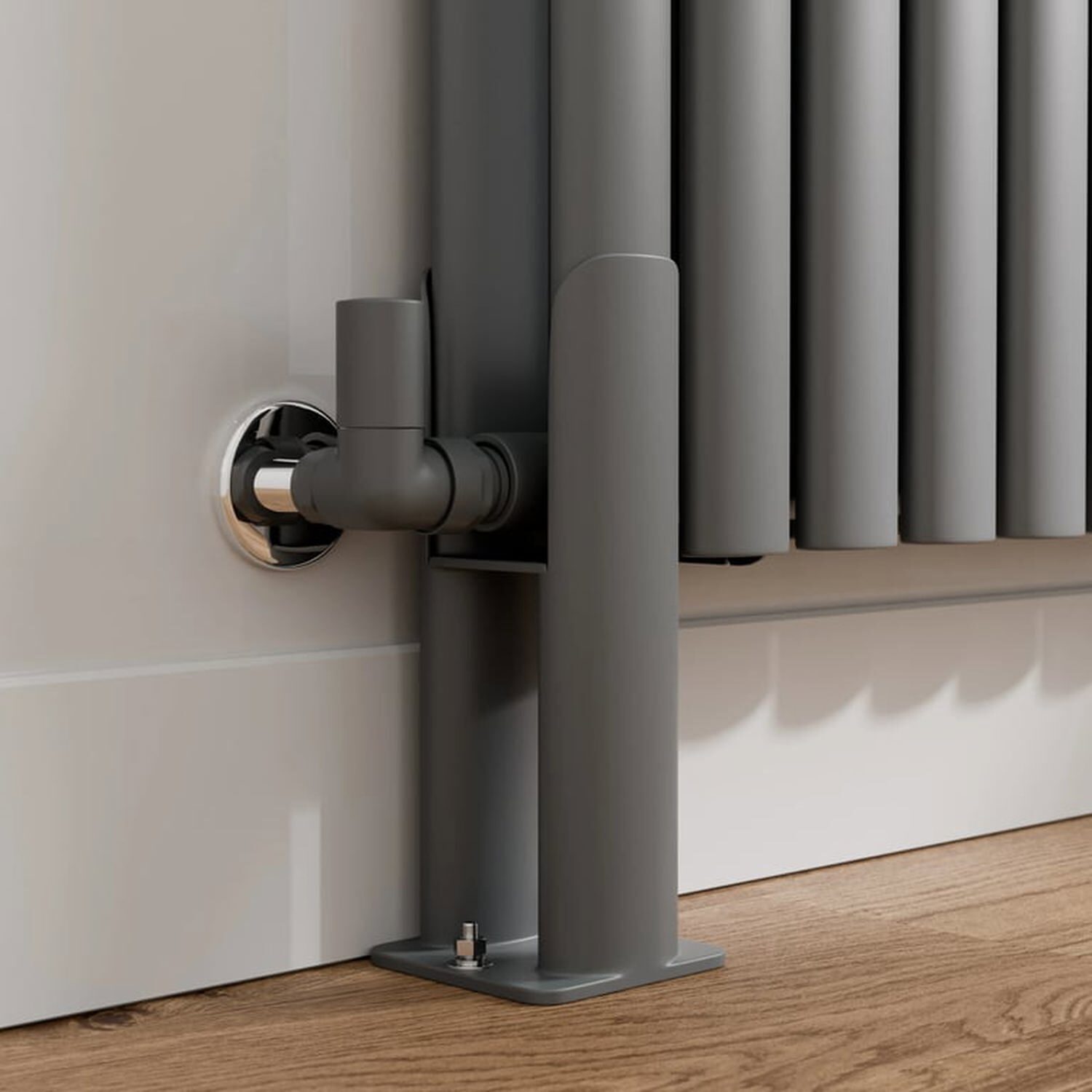 Temprazo Anthracite Legs For Horizontal Oval Radiator - Double Bar - Anthracite