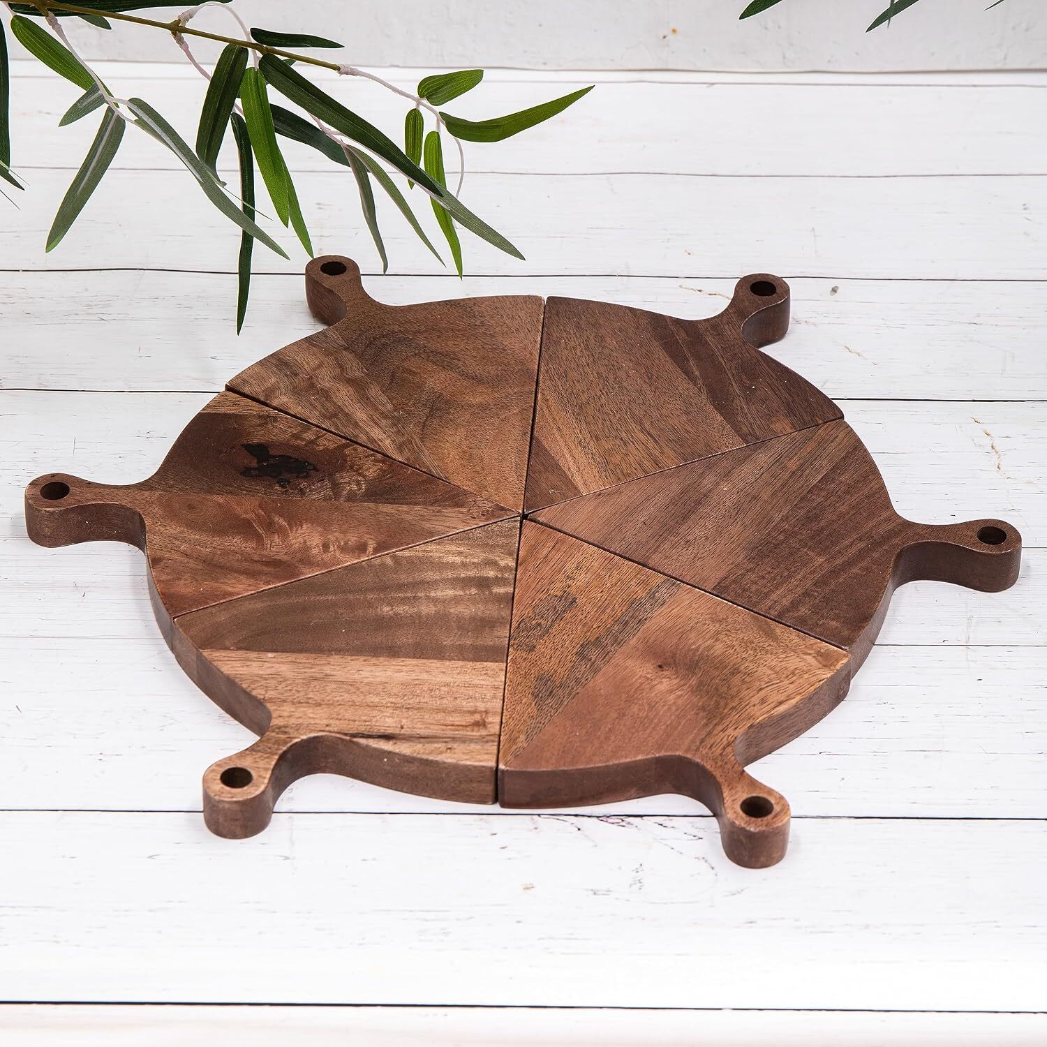 Image of Wooden Cheese Pizza Wedge Wheel Board&hellip;