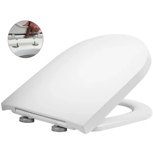 Luxury D Shape Soft Close Toilet Seat White